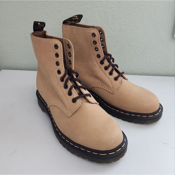 Dr. Martens 1460 Pascal Nubuck Leather Lace Up Boots Tan Leather Boots - Picture 2 of 7
